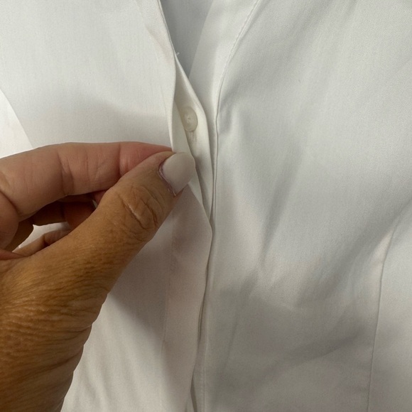 White House Black Market White Button down Blouse Size 6 - Picture 5 of 7